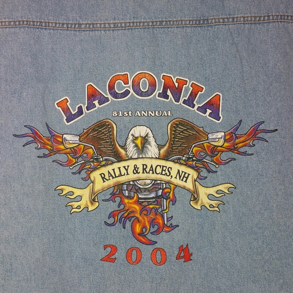 Vintage 2004 Laconia NH Denim Vest Jacket Size XL - Picture 9 of 10